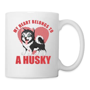 My Heart belongs to a Husky - Tasse - Weiß - Rechts