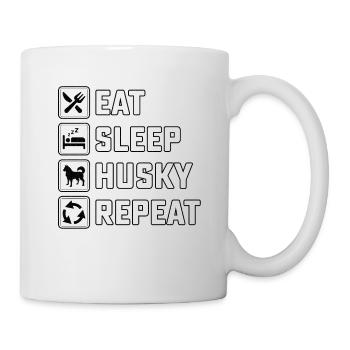 Eat sleep husky repeat - Tasse - Weiß - Rechts