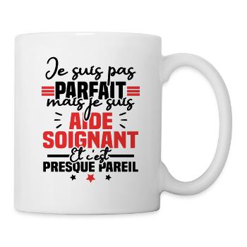 Je suis pas parfait mais je suis aide soignant - Mug blanc - blanc - Droite