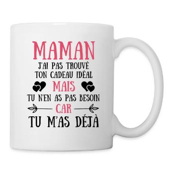 maman mère fils humour idée cadeau fête des mères - Mug blanc - blanc - Droite