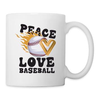 Girls Peace Love Baseball - Mug - white - Right