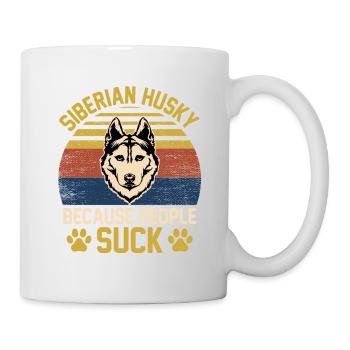 Siberian Husky because people suck - Mug - white - Right