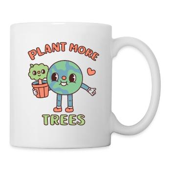 Terre mignonne avec pot d’arbre planter plus d’arbres - Mug blanc - blanc - Droite