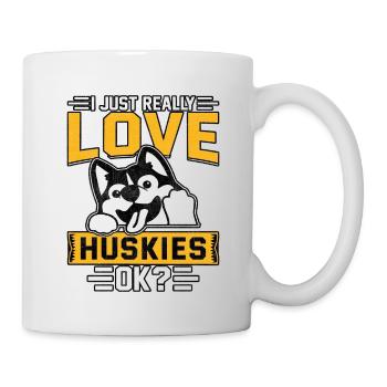 I just really love huskies ok? - Mug - white - Right