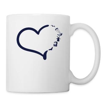 Herz Heimat Küste Meer Wakeboard - Tasse - Weiß - Rechts