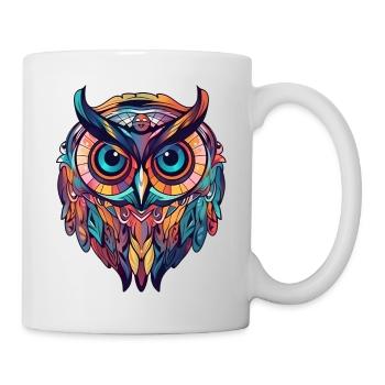 Hibou Style Boho Coloré Boho, Géométrique - Mug blanc - blanc - Droite