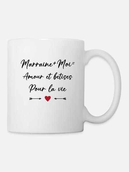 Filleule Amour et bêtises pour la vie marraine - Mug blanc - blanc