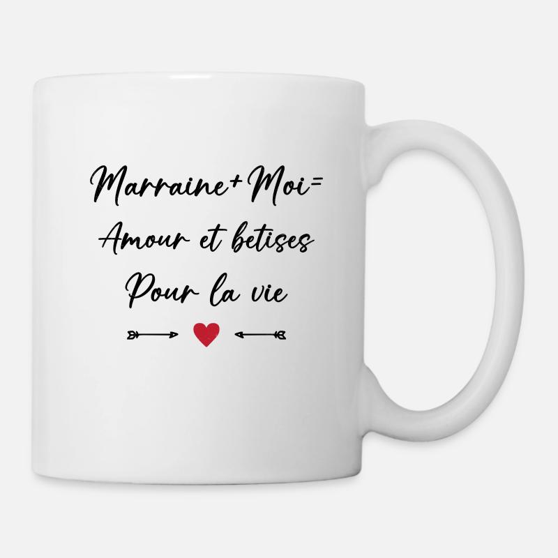 Filleule Amour et bêtises pour la vie marraine - Mug blanc - blanc