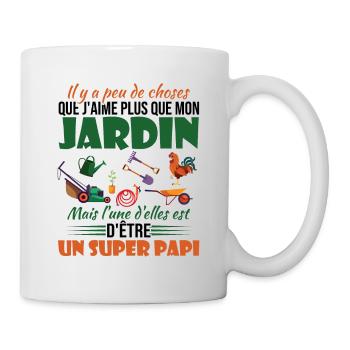 J'aime mon jardin et un super papi - Mug blanc - blanc - Droite