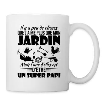 J'aime mon jardin et un super papi - Mug blanc - blanc - Droite