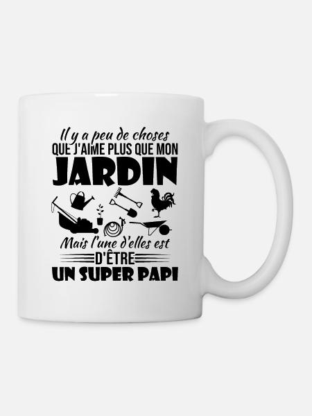 J'aime mon jardin et un super papi - Mug blanc - blanc