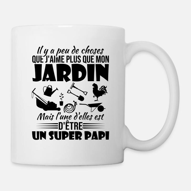 J'aime mon jardin et un super papi - Mug blanc - blanc