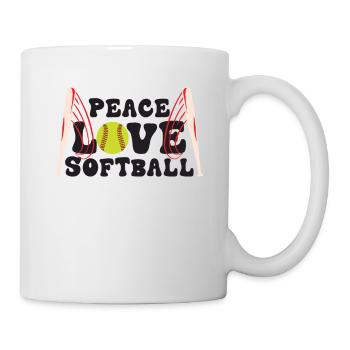 Mädchen Frieden Liebe Softball - Tasse - Weiß - Rechts