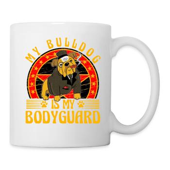 Mon Bulldog est mon garde du corps - Mug blanc - blanc - Droite