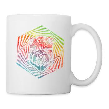 Englische Bulldogge Retro - Tasse - Weiß - Rechts