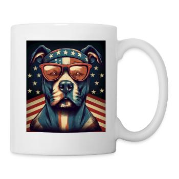 Patriote Pitbull Drapeau américain Pitbull Patriotique - Mug blanc - blanc - Droite