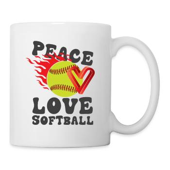 Mädchen Frieden Liebe Softball - Tasse - Weiß - Rechts