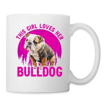 Cette fille aime son bouledogue - Mug blanc - blanc - Droite