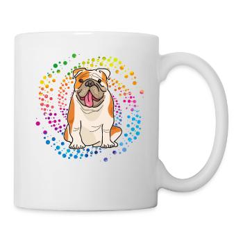 Englische Bulldogge Retro - Tasse - Weiß - Rechts