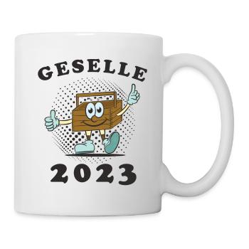 Gesellenprüfung Geselle 2023 Azubi Geschenk - Tasse - Weiß - Rechts