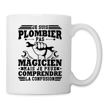 Je suis plombier - Mug blanc - blanc - Droite