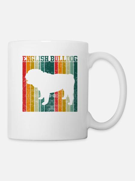 English Bulldog Retro - Mug - white