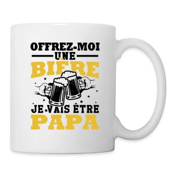 Offrez moi une bière je vais être papa - Mug blanc - blanc - Droite