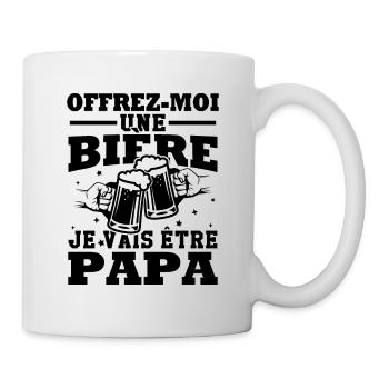 Offrez moi une bière je vais être papa - Mug blanc - blanc - Droite