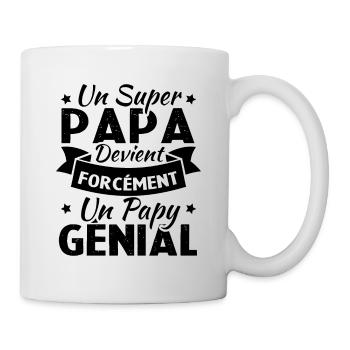 Un super papa devient forcément un papy génial - Mug blanc - blanc - Droite