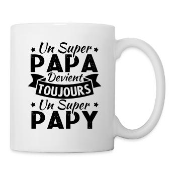 Un super papa devient toujours un super papy - Mug blanc - blanc - Droite