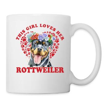 This Girl loves her Rottweiler - Mug - white - Right