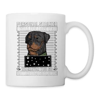 Rottweiler Stalker drôle de dicton - Mug blanc - blanc - Droite