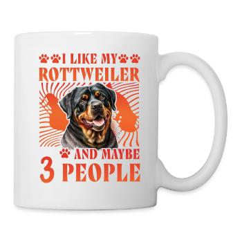 I like my Rottweiler and maybe 3 People - Mug - white - Right