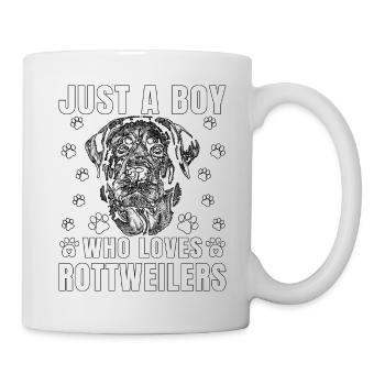 Just a Boy who loves Rottweilers - Tasse - Weiß - Rechts