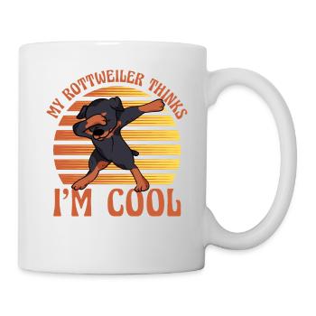 Mon Rottweiler pense que je suis cool - Mug blanc - blanc - Droite