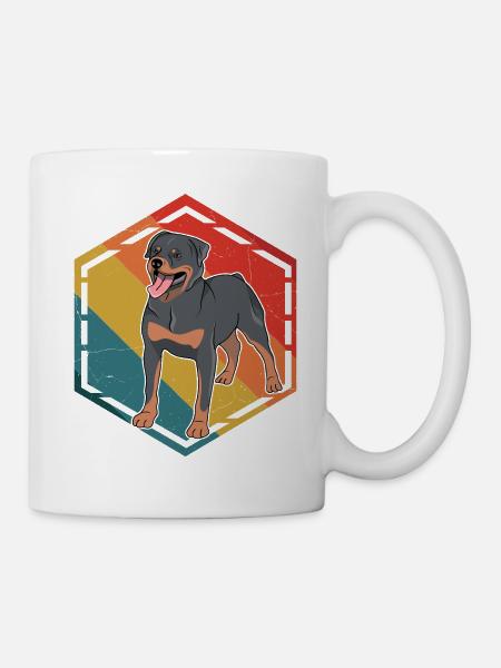 Rottweiler Retro - Tasse - Weiß