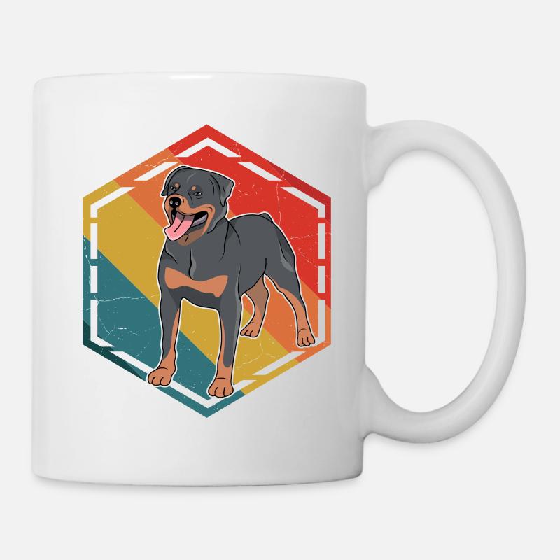Rottweiler Retro - Tasse - Weiß
