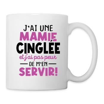 J'ai une mamie cinglée et je peux m'en servir - Mug blanc - blanc - Droite