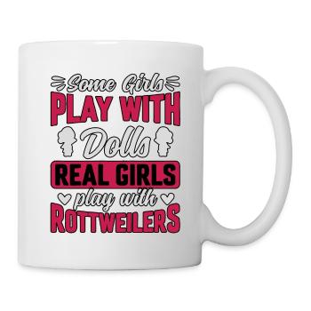 Certaines filles jouent avec des poupées avec lesquelles de vraies filles jouent - Mug blanc - blanc - Droite