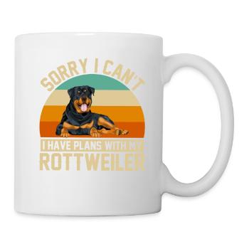 Sorry i can't I have plans with my Rottweiler - Mug - white - Right
