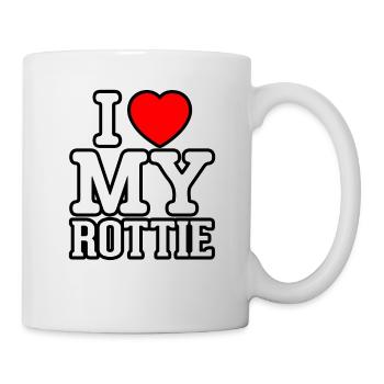 J’adore mon Rottie - Mug blanc - blanc - Droite