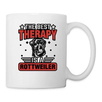 The best therapy is a Rottweiler - Mug - white - Right