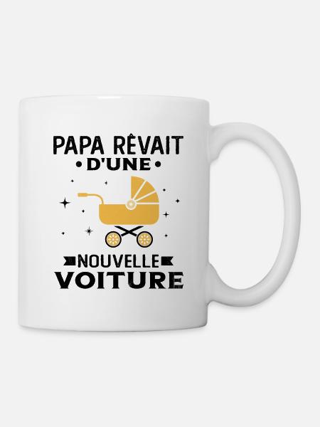 Papa Cadeau Futur Papa - nouvelle voiture de Papa - Mug blanc - blanc