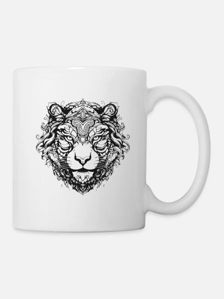 Tiger Mandala Boho - Tasse - Weiß