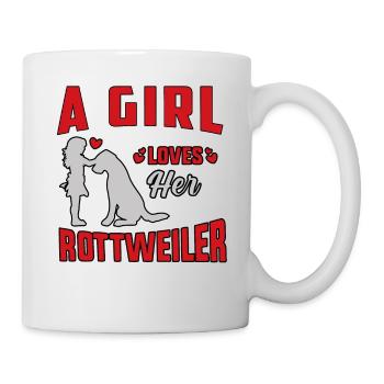 A Girl loves her Rottweiler - Tasse - Weiß - Rechts