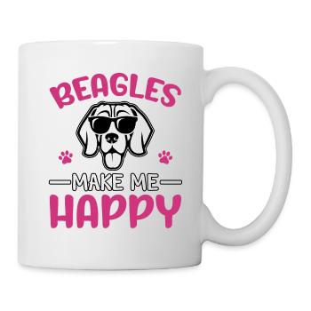 Les beagles me rendent heureux - Mug blanc - blanc - Droite