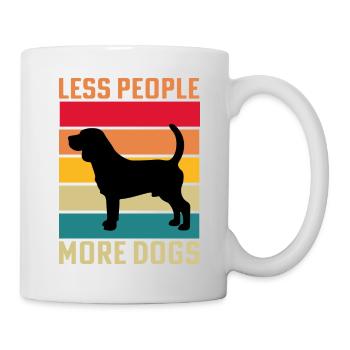 Moins de gens plus de chiens - Mug blanc - blanc - Droite