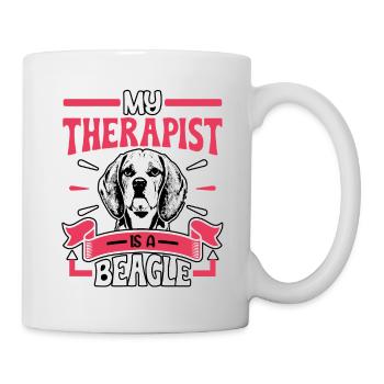 Mon thérapeute est un Beagle - Mug blanc - blanc - Droite