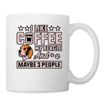 I like coffee my beagle and maybe 3 people - Mug - white - Right