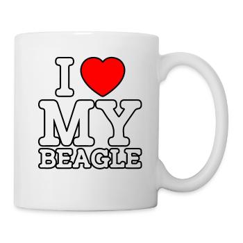 J’aime mon Beagle - Mug blanc - blanc - Droite